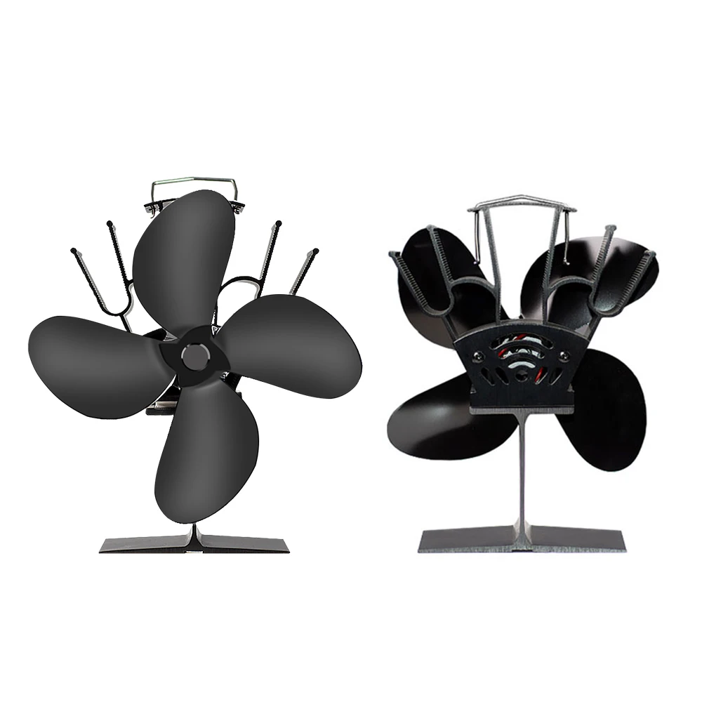4 Blade Heat Powered Stove Fan Log Wood Burner Eco Friendly Quiet Fireplace Fan Winter Warm Home Efficient Heat Distribution