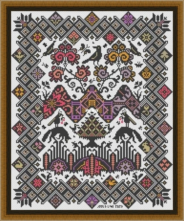

Halloween Puzzle 41-48 Embroidery DIY 14CT Unprinted Arts Cross stitch kits Set Cross-Stitching Home Decor