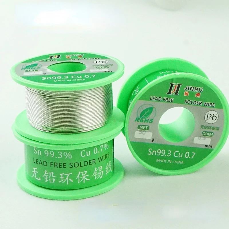 

1PCS 50g Lead-free Solder Wire 0.5-1.0mm Unleaded Lead Free Rosin Core for Electrical Solder RoHs