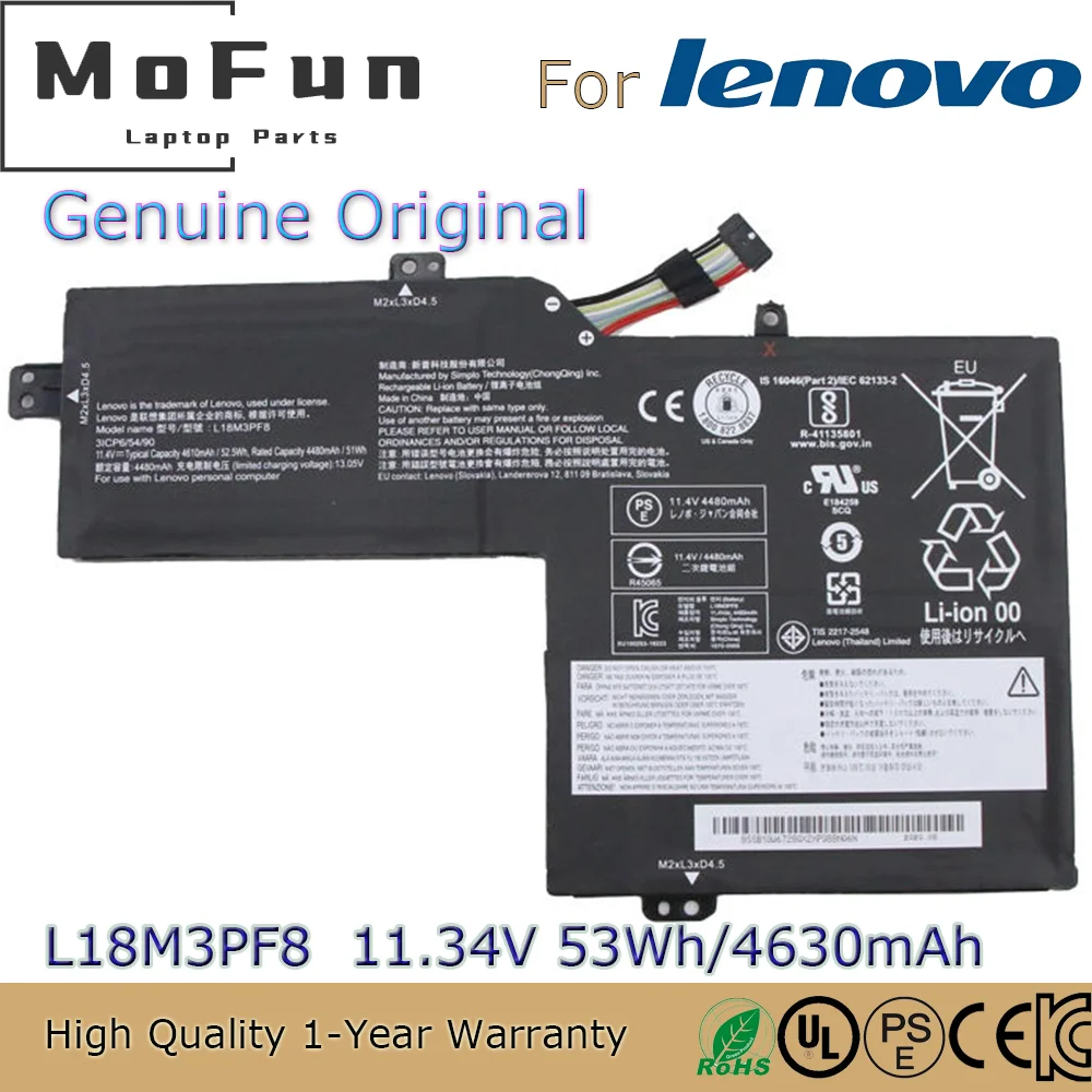 Новый оригинальный аккумулятор L18M3PF8 11 34 в 53 Втч для ноутбука Lenovo S540 S540-15IML L18L3PF4