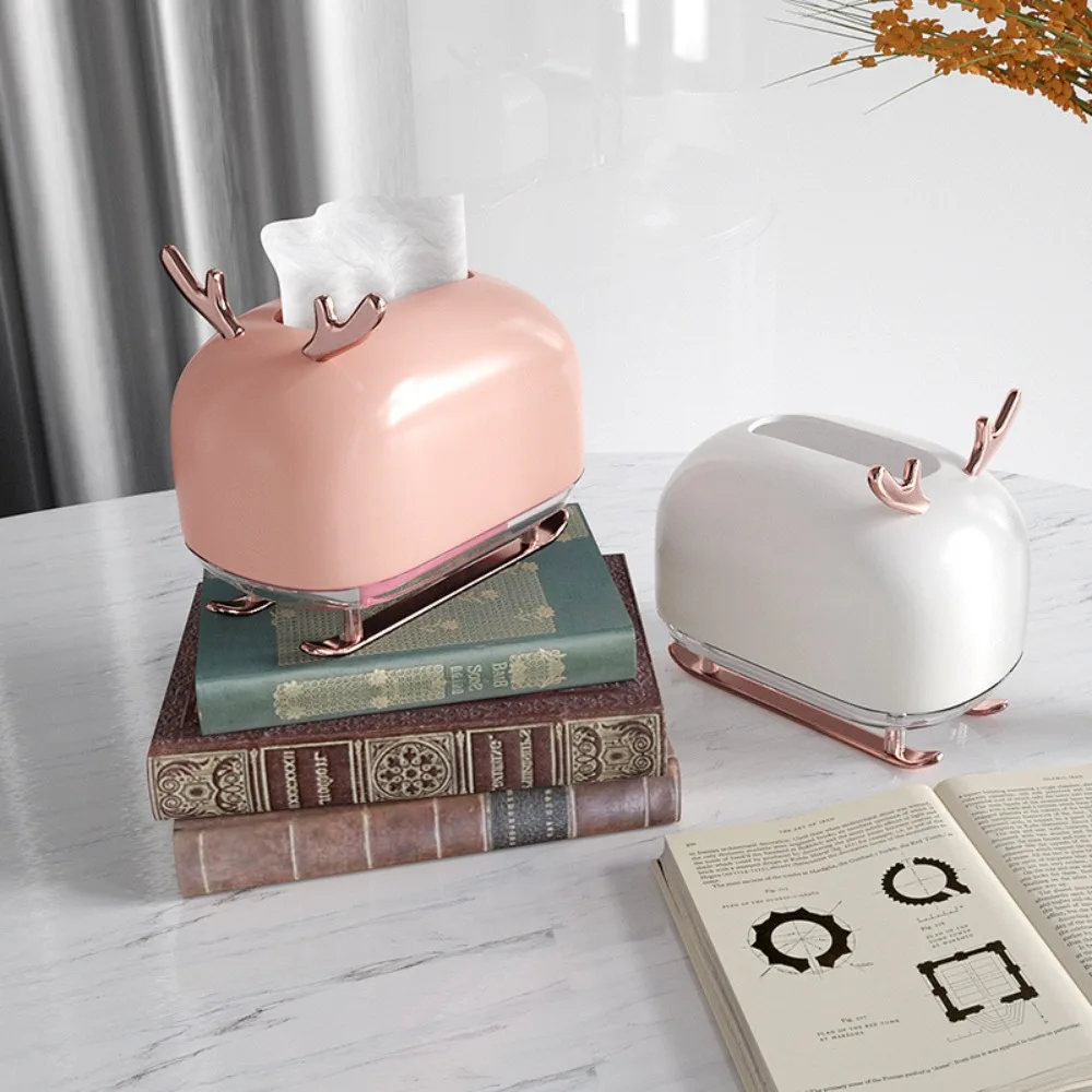 

Cute Deer Model for Office Home Desk Storage Case Ornament Desk Organizer Napkin Case Paper Towel Holder Tissue Box