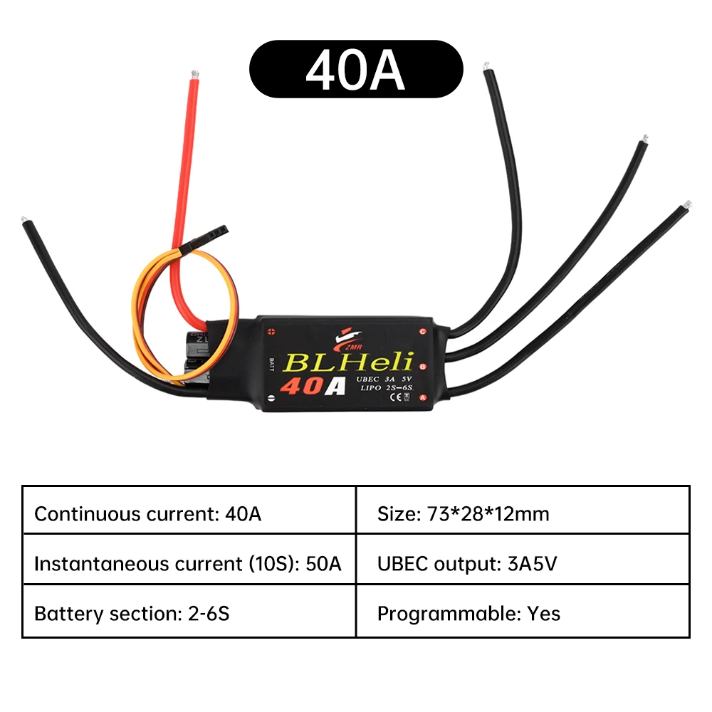 1 шт. BLHeli бесщеточный Esc 12A/20A/30A/40A/50A с Ubec подходит для модели квадрокоптера Diy Fpv