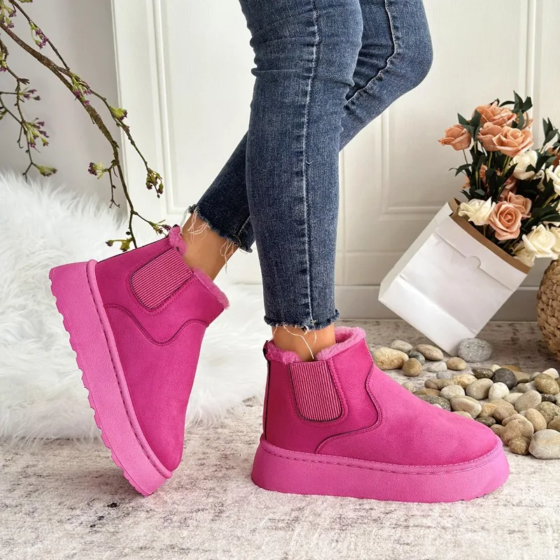 Бархатные сапоги с круглым носком на осень и зиму новинка 2024 международная