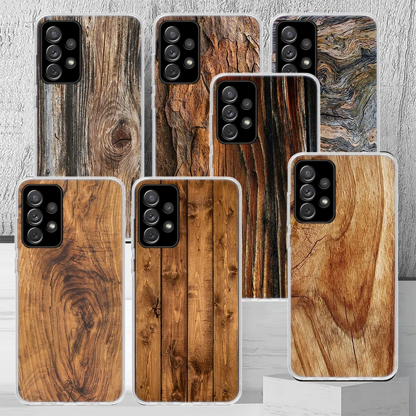 Чехол для телефона с деревянным узором Samsung Galaxy A54 A52 A53 A14 A12 A13 A24 A22 A23 A34 A32 A33 A04S A03S A02S