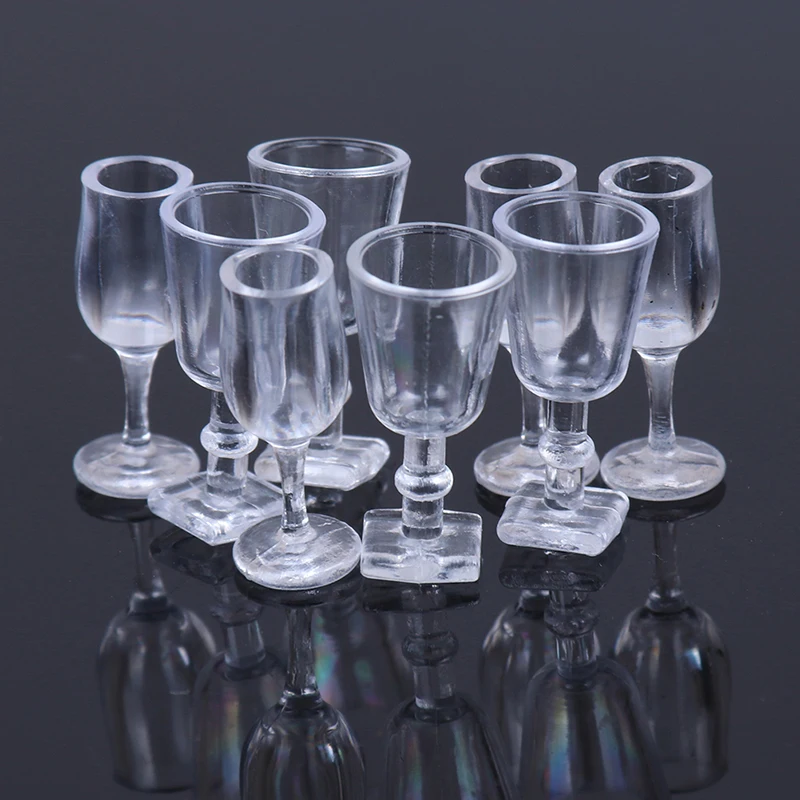 

4pcs 1/12 Mini Resin Wine Cup Simulation Furniture Model Toys For Decor Dollhouse Miniature Accessories