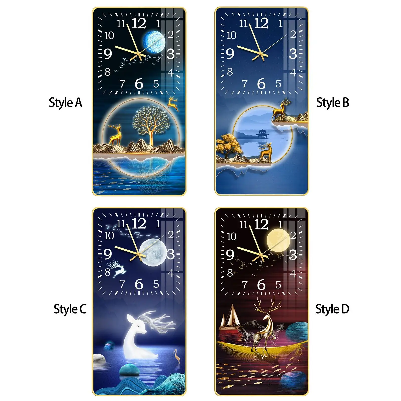 

Креативные Часы с ландшафтным рисунком, бесшумные настенные часы на батарейках для кухни