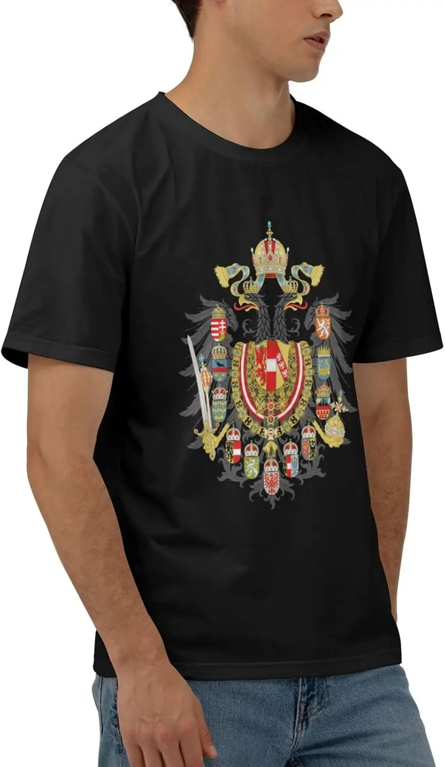Мужская хлопковая футболка с гербом Австрии Венгрии и короткими рукавами