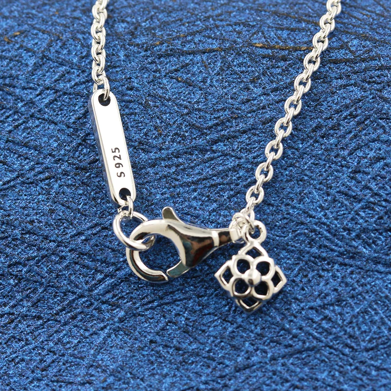 

Mybeboa Comfortable to Wear High Grade Zircon Rose Petal 925 Solid Silver Necklace Women Necklace Original Gift For Girl