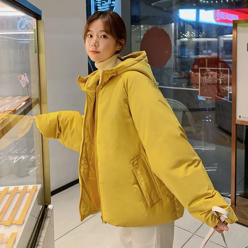 2023 Winter Down Jacket Women Hooded Coat Female Thick Cotton Padded Ladies Overcoat Solid Colors Hoodies New Casual Loose Parka