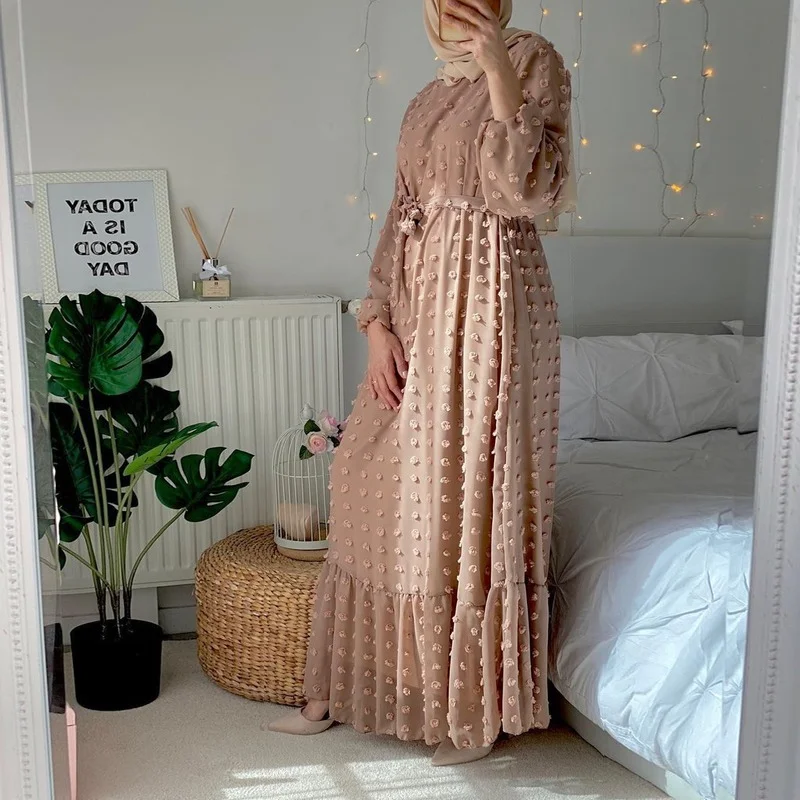 Women's Dress Three-dimensional Jacquard Muslim Middle East Mopping Dress for Women