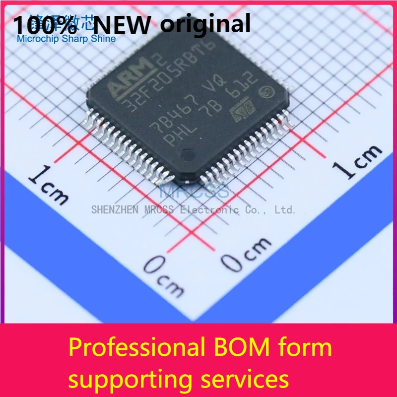 

MCU 32-bit STM32F ARM Cortex M3 RISC 128KB Flash 2,5 V/3,3 V 64-контактный LQFP Tray-лоток STM32F205RBT6 100% оригинал