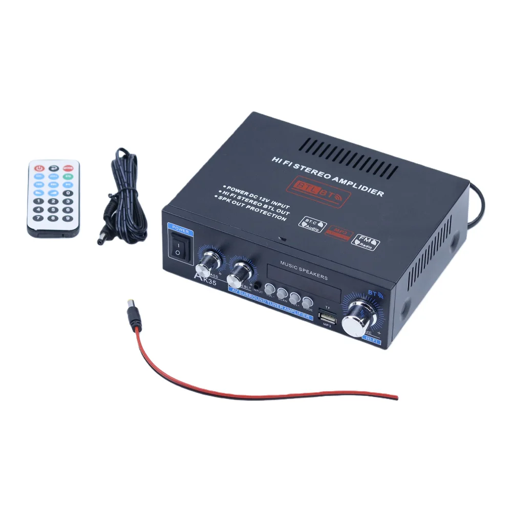 Фото AK-35 цифровой усилитель мощности HiFi цифровой домашний автомобильный аудиоусилитель 2-канальный домашний автомобильный Bluetooth USB усилитель мощности №5