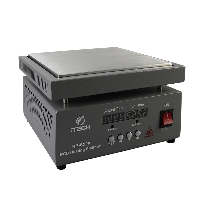 

Электрическая нагревательная пластина HP-B200 20x20 см, многофункциональная станция предварительного нагрева, печатная плата, цифровой дисплей, контроль температуры, нагревательная платформа