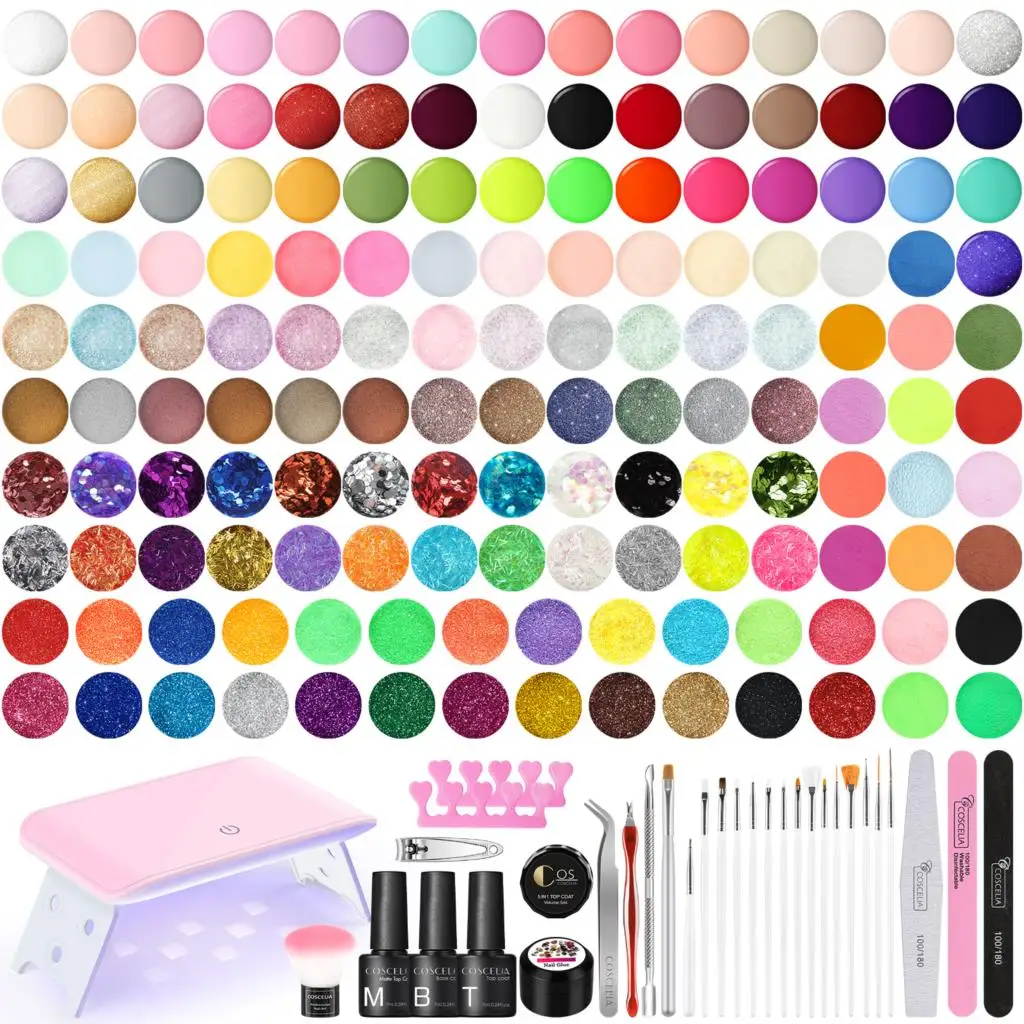 

Набор лаков для ногтей COSCELIA, УФ светодиодсветодиодный лампа, сушилка, набор гель-лаков для ногтей, инструменты для маникюра, набор для базов...