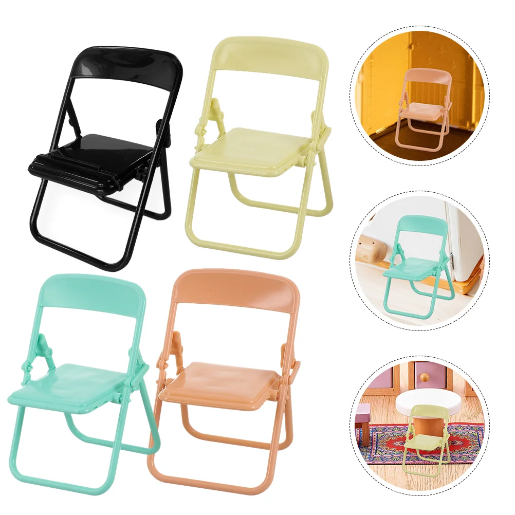 

Инструменты 4 шт., Милая Мини-метла для домашнего декора, реалистичные Миниатюрные аксессуары для мебели, модель складного стула из ПП