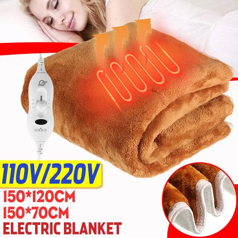 

110V/220V Winter Electric Blanket Thicker Heater Double Body Warmer 150x120cm Heated Blanket Thermostat Electric Heating Blanket