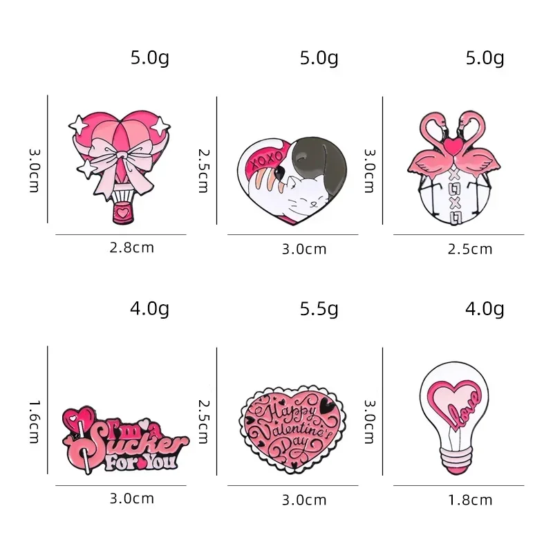 Романтические булавки на тему Дня святого Валентина креативные розовые