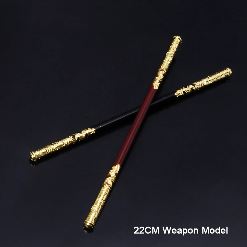 

22CM Game Peripherals Journey To The West Sun Wukong Golden Cudgel Zinc Alloy Metal Weapon Models Merch Toys for Kids Decoration