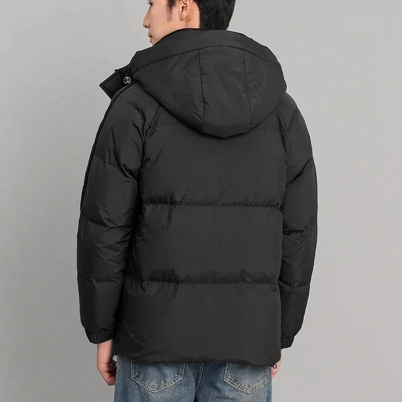 Повседневные однотонные куртки на 2024 белом утином пуху осень и зиму уличная