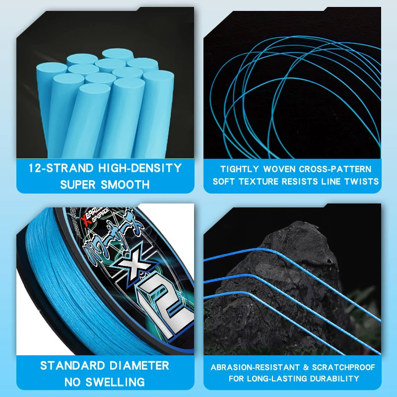 Фото Новая плетеная леска X12 Strands PE для рыбалки, 100/150/200/300/500 м, мультифиламентная, для морской и карповой ловли, прочная, гладкая, для снастей, леска YGK №4