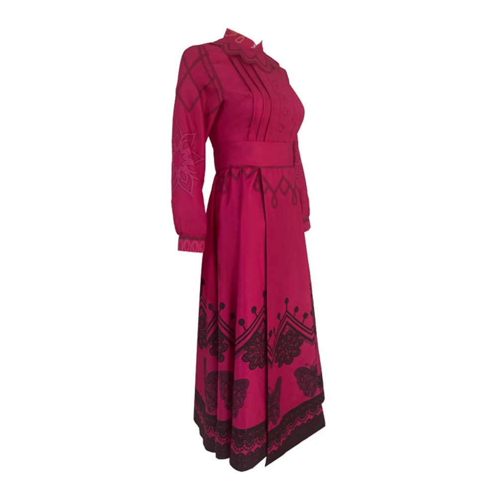 New Arrival Anime Encanto Grandma Abuela Alma Full Set Red Dress Halloween Party Cosplay Costume Masquerade Stage Uniform