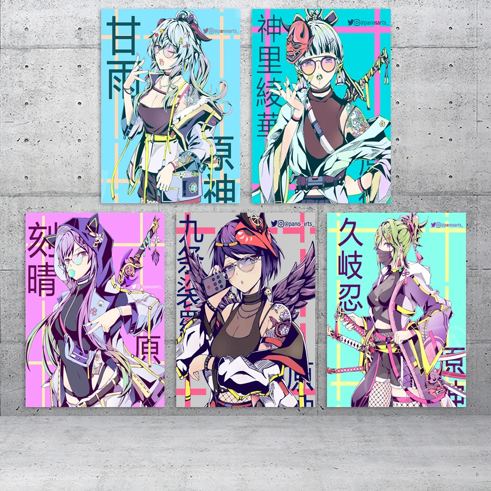 

Canvas Genshin Impact Painting Astrologist Mona Megistus Wall Art Anime Home Decor Poster HD Prints Modular Pictures Living Room