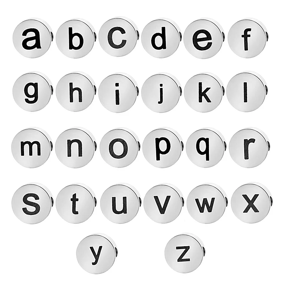 Алфавит сделай сам из нержавеющей стали 5 шт./лот бусины с буквами и бусинами