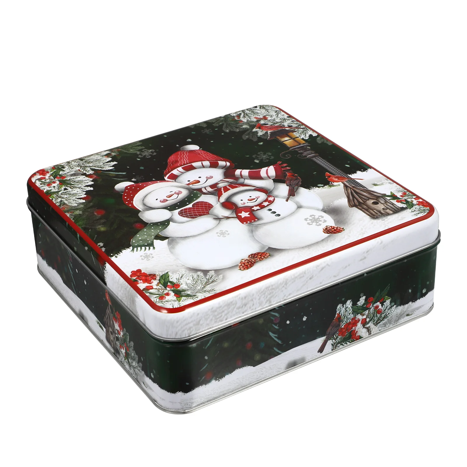 

Christmas Gift Tin Box Candy Cookie Tins Metalholder Square Giving Packing Casewrappingholiday Can Tinplate Nail Container Lids