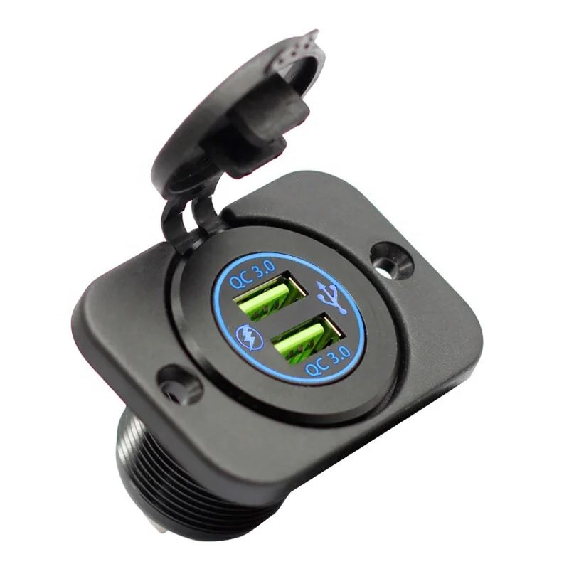 

12v USB Outlet 48W USB Car Charger Socket Dual USB QC 3.0 Car Socket