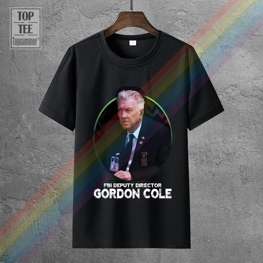 

Футболка Дэвид Линч как Гордон Коул, готические Забавные футболки, топы большого размера с ужасом, черная футболка, ретро футболка с черепом