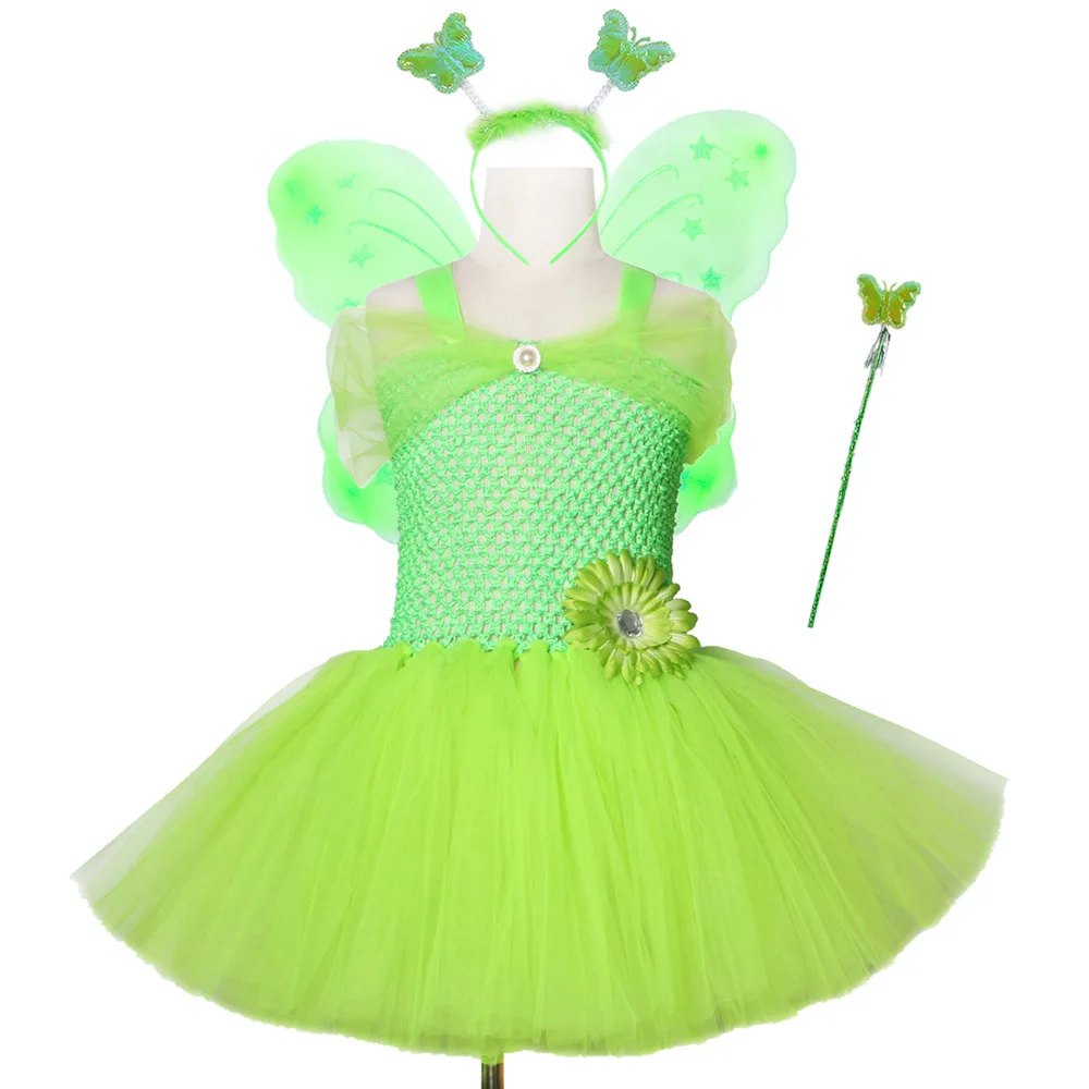 

Halloween Cosplay Clothing 2023 New Carnival Costumes Sleeveless Costume Kids Vestido Easter Bow Mesh Elf Princess Dress 2-12Y