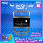 Автомобильный мультимедийный видеоплеер 2DIN Android 10 для Jeep Compass MK 2007 2008 2009 2010 Автомобильный мультимедийный видеоплеер навигатор GPS Bluetooth плеер 10 дюймов