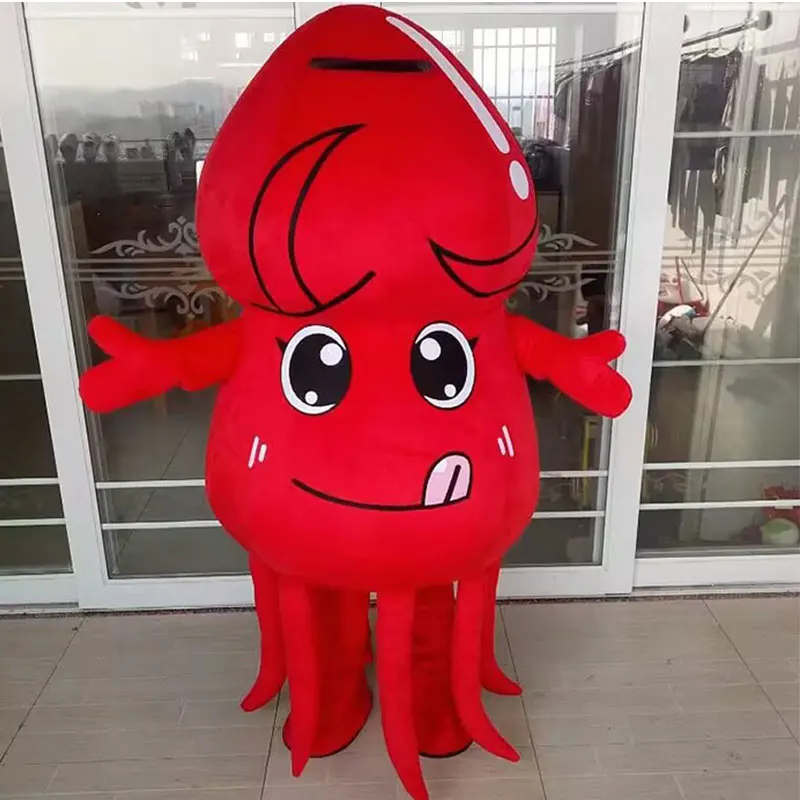 Костюм мультяшной куклы-кальмара осьминог реквизит для ходьбы взрослых плюшевый