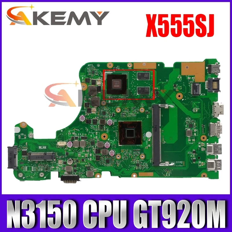 X555SJ MAIN_BD._0M /N3150/AS GT920M Mainboard REV 2.0 For ASUS X555 X555S X555SJ A555 A555S Laptop Motherboard 100% Tested