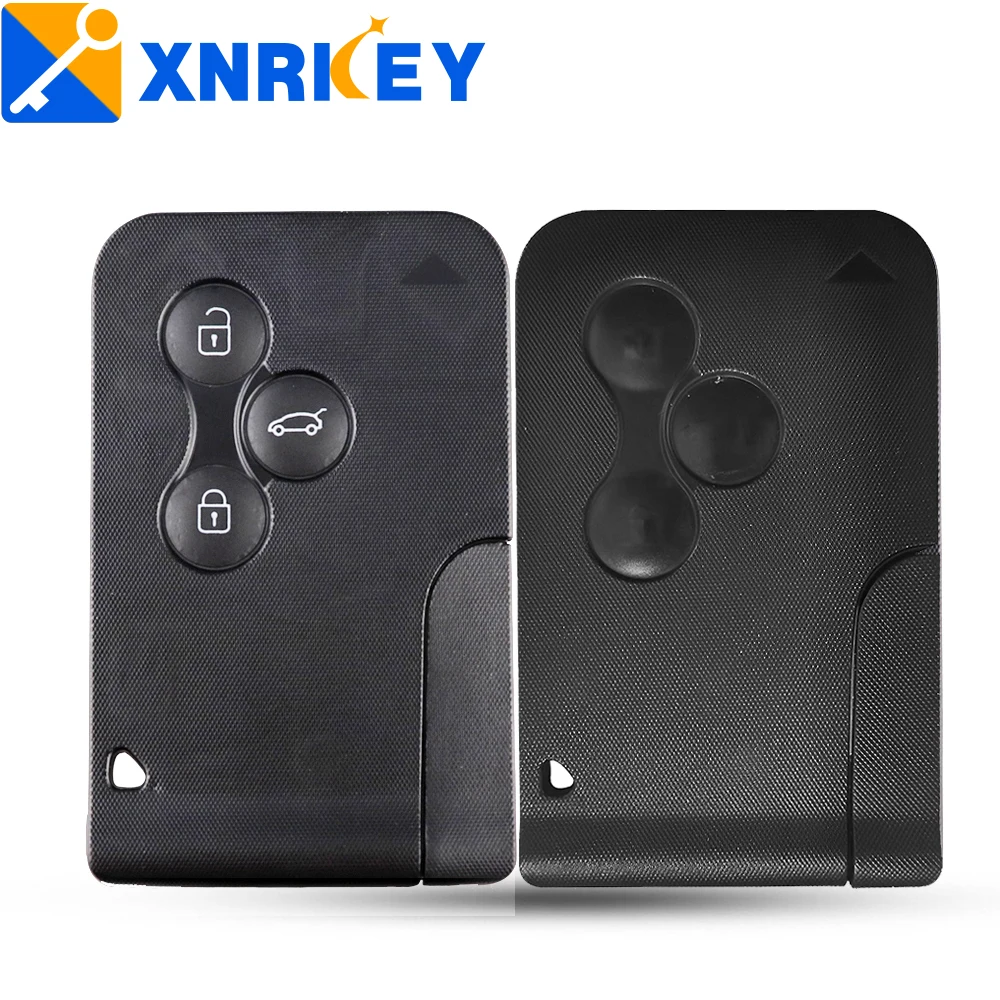 

XNRKEY 3 Button Car Remote Key Shell Fob with Blade for Renault Megane Card Black/White Button Key Case Cover Without Logo
