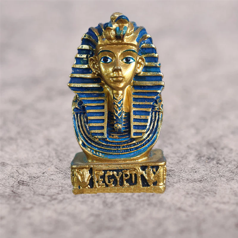 Vintage Egyptian Pharaoh Adornment Figurine sculpture Craft Adornment Egyptian Pharaoh Bust egypt decoration