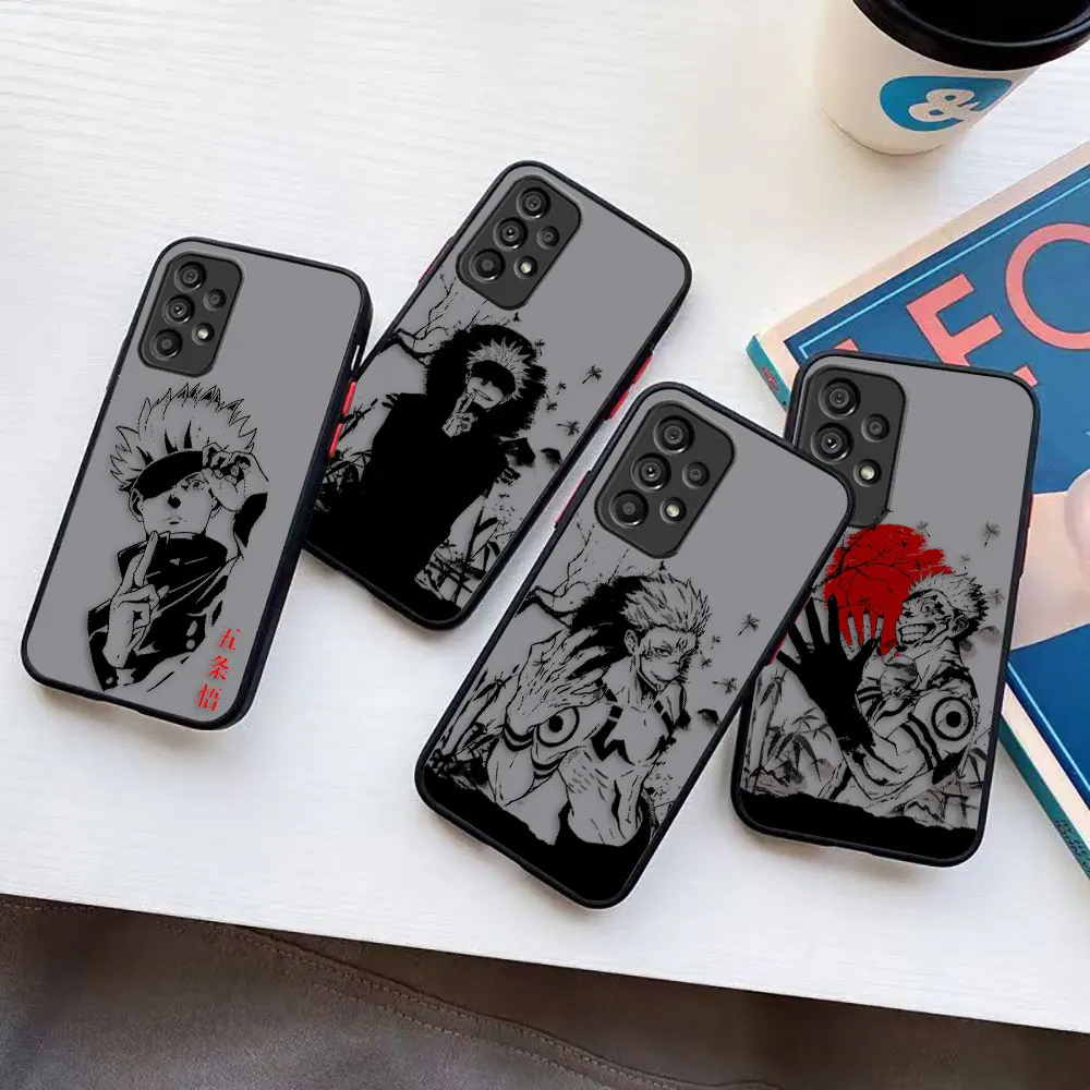 

Matte Case for Samsung Galaxy A73 A72 A71 A53 A52 A51 A50 A42 A32 A33 A30 A21S 5G 4G LITE Case Funda Jujutsu Kaisen Satoru Gojo