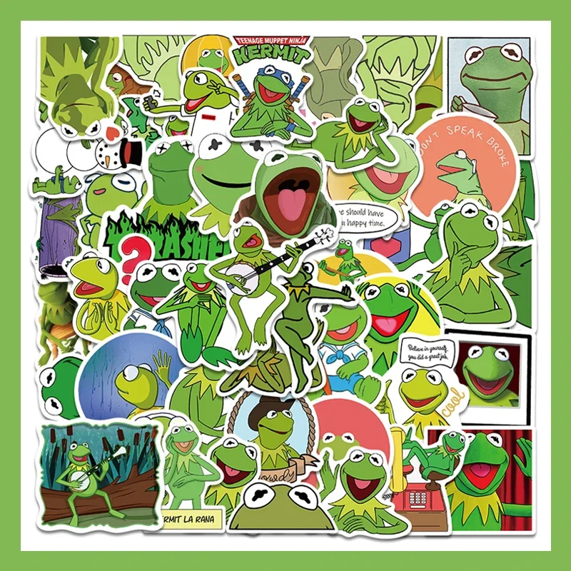 50 шт. наклейки с героями мультфильмов Жаба Кермит декоративные чемодан для
