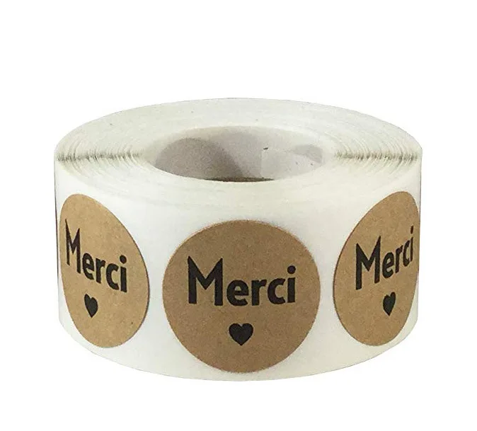 

French cowhide thank you holiday decoration sticker label