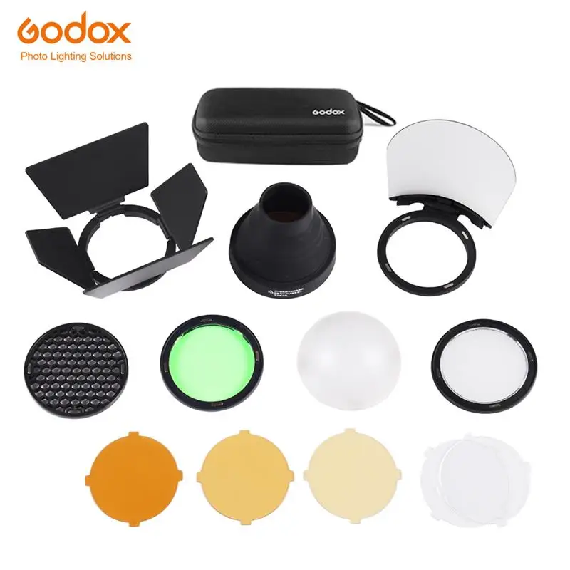 

Аксессуары для Godox AD200 H200R, фотовспышка, тубус, Цветной фильтр, отражатель, соты, фотоаксессуары