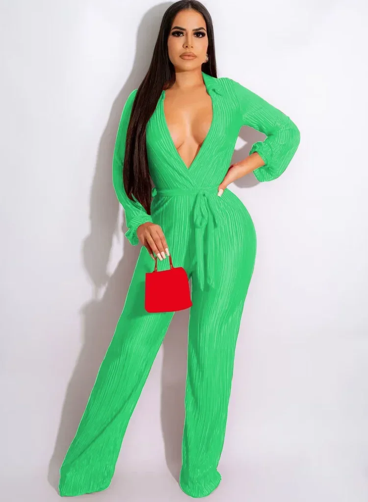 Элегантная плиссированная рубашка KEXU с отложным воротником V-образным вырезом и