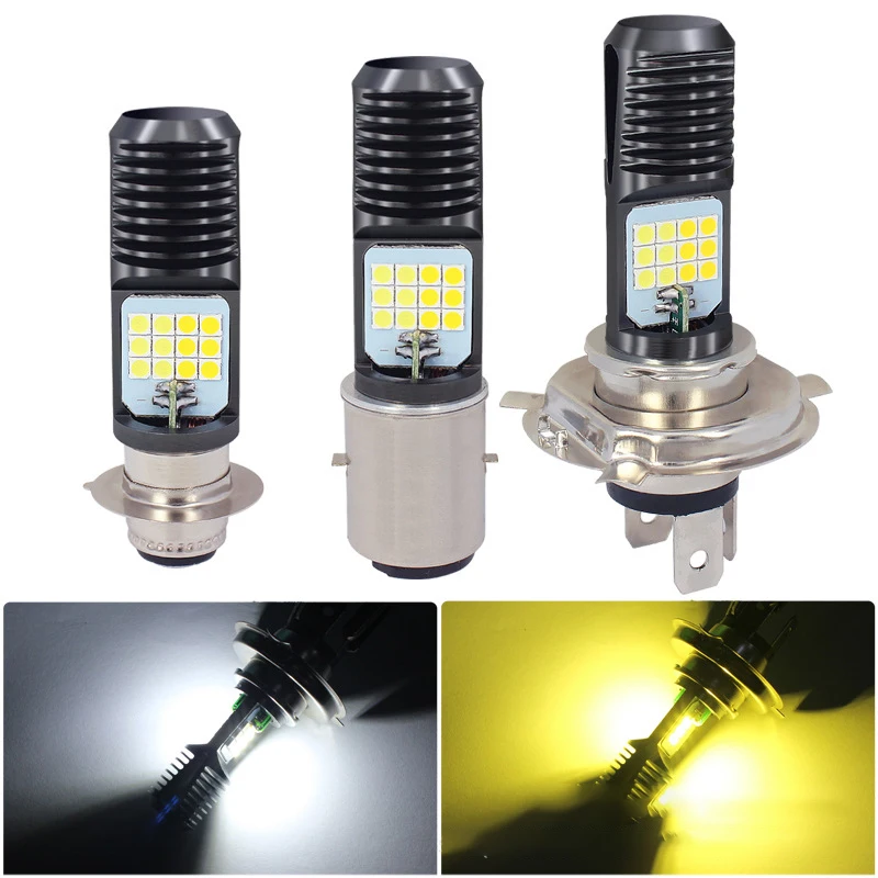 

1Pc LED Moto H4 BA20D PX15D 3030 24SMD LED Moto Motorcycle Headlight Bulbs White 6500K Hi Lo Lamp DC AC 9-16V 16SMD 3020 LED