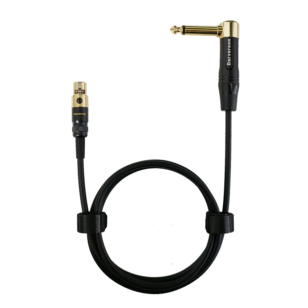 

3-pin mini xlr to righ angle 1/4 6.35mm guitar bass instrument cable for AKG transmitter wireless mic system