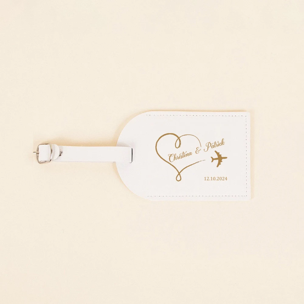 Персонализированная ярлык для багажа с монограммой пары бирки свадьбы