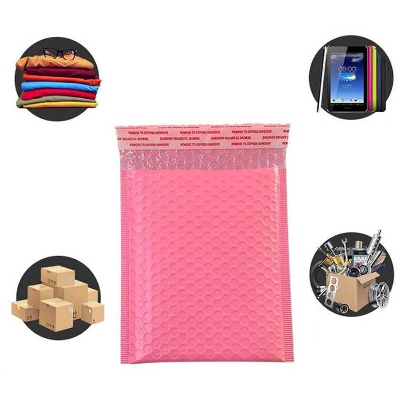 

10PCS Poly Bubble Envelope Pink Mail Packaging Bags Self Seal Padded Courier Bags Waterproof Shipping Bags Mailers