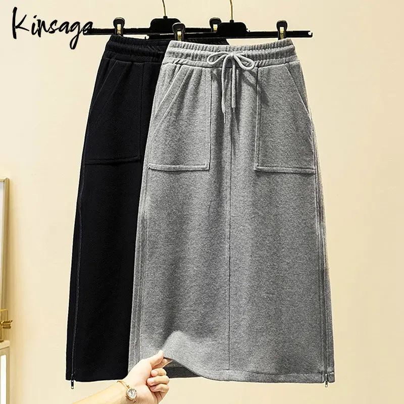 

Спортивные юбки выше колена на шнуровке для девушек, уличная тренировочная юбка с боковой молнией и разрезом, Женская юбка-джоггеры с завязками и рюшами