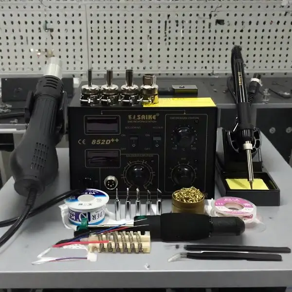 Высококачественная оригинальная паяльная станция SAIKE 852D++ 2в1 SMD паяльник с
