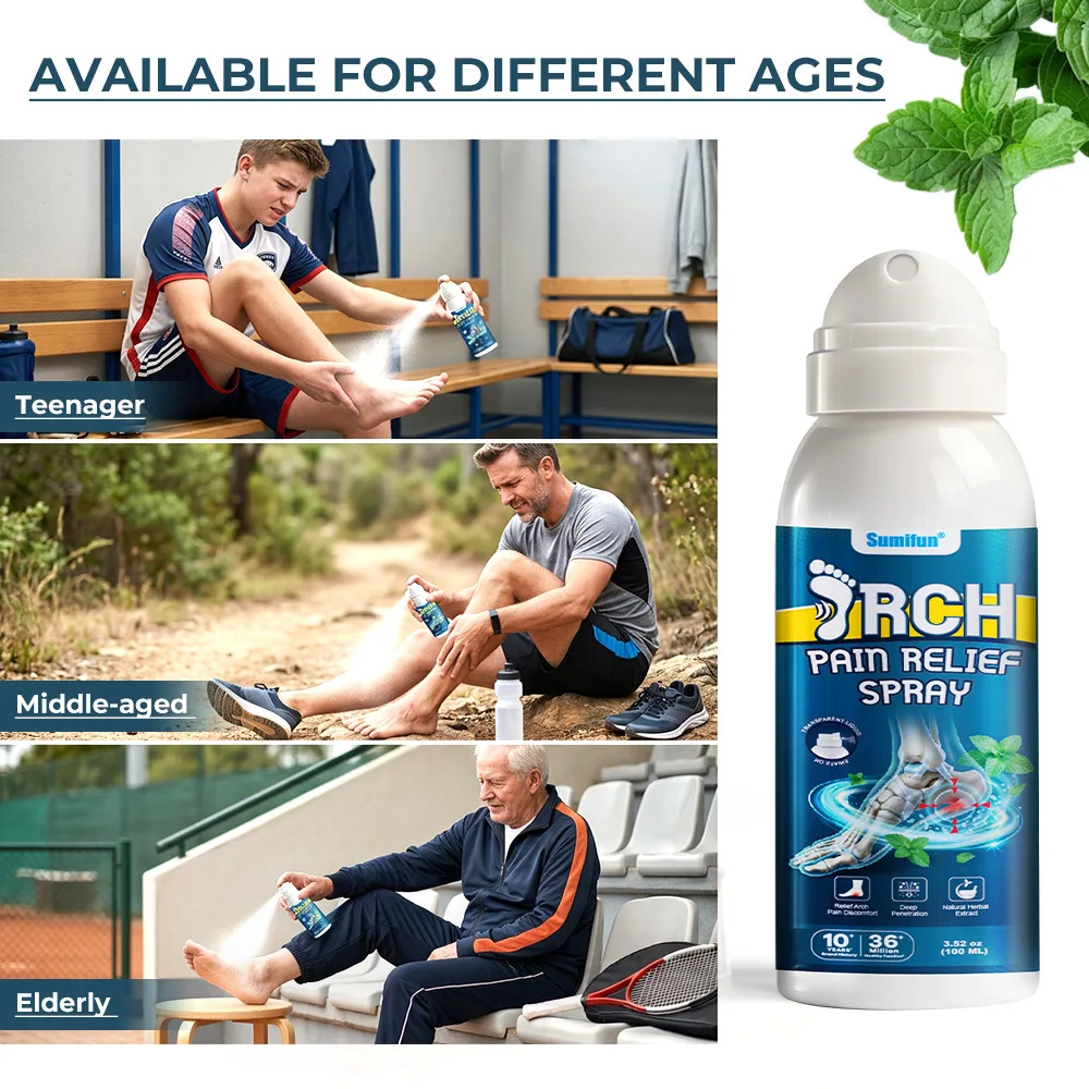 Фото Новый спрей для ухода за стопами Mint Arch Care, облегчающий боль при подошвенном фасциите и способствующий оздоровлению. №2
