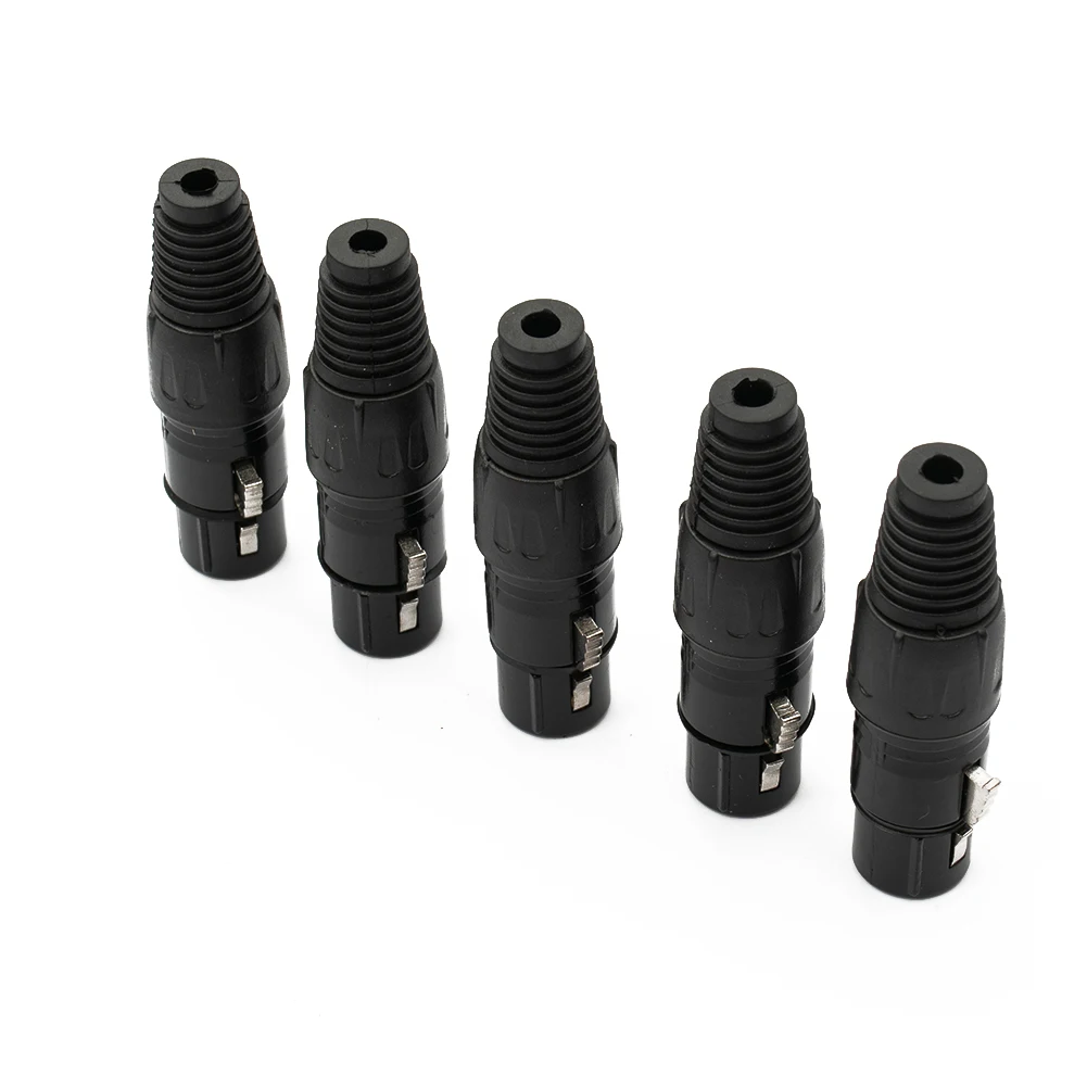 

10pcs XLR DMX 3 Pin Female, MIC Snake Plug Audio Microphone Cable Connector Wire Connector Solar Panel Powercon Waterproof