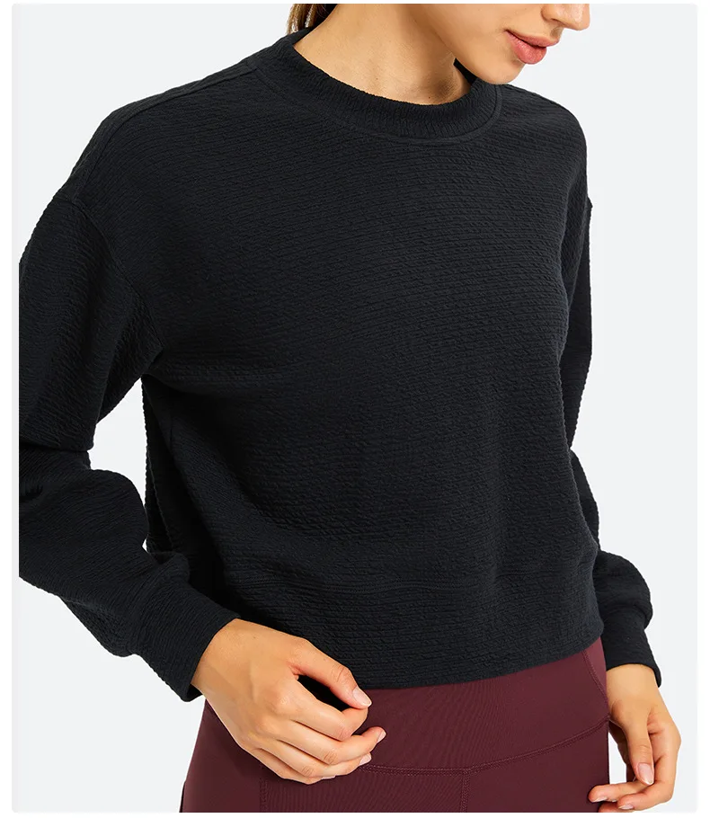 LuluSport Top Women Yoga Gym Shirts Women's Long Sleeve Top T-shirt Crop Sportswear Outdoor Fitness Jogging Leisure Pullover